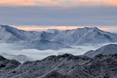 黒井城からみた千ケ峰の冬の朝（丹波市）【2026年1月】